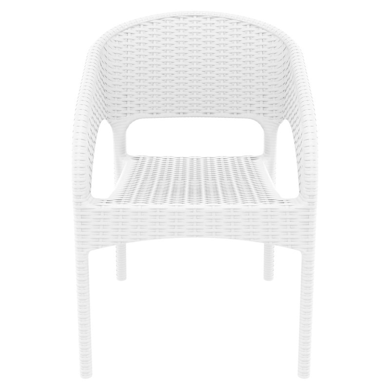 Tomosuke Stackable Patio Dining Chair , White