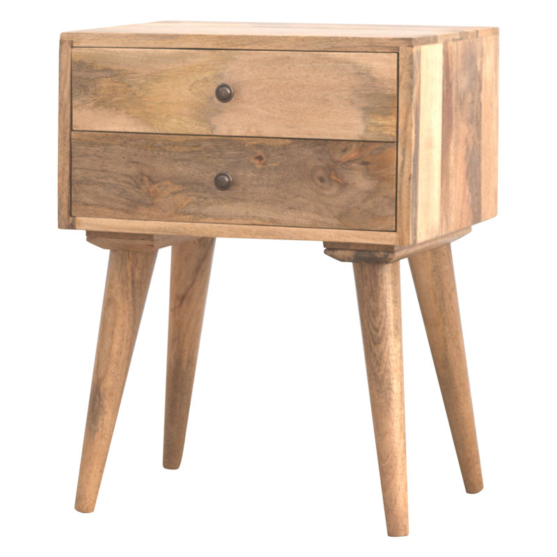 Alisha 45cm W Solid Wood Bedside Table