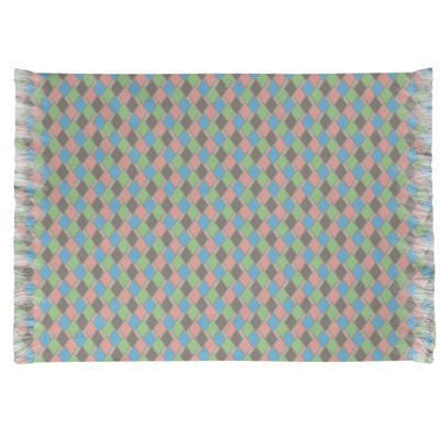 Tapis vert/rose/bleu rétro diamants Mcguigan