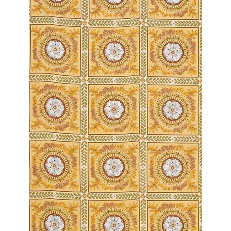 Tapis beige / brun en laine noué à la main Needlepoint Azm