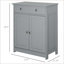 Armoire de salle de bain Cabinets avec 2 portes, 2 tiroirs et amp; Tablette réglable | Panneau de fibres à densité moyenne gris ardoise moderne