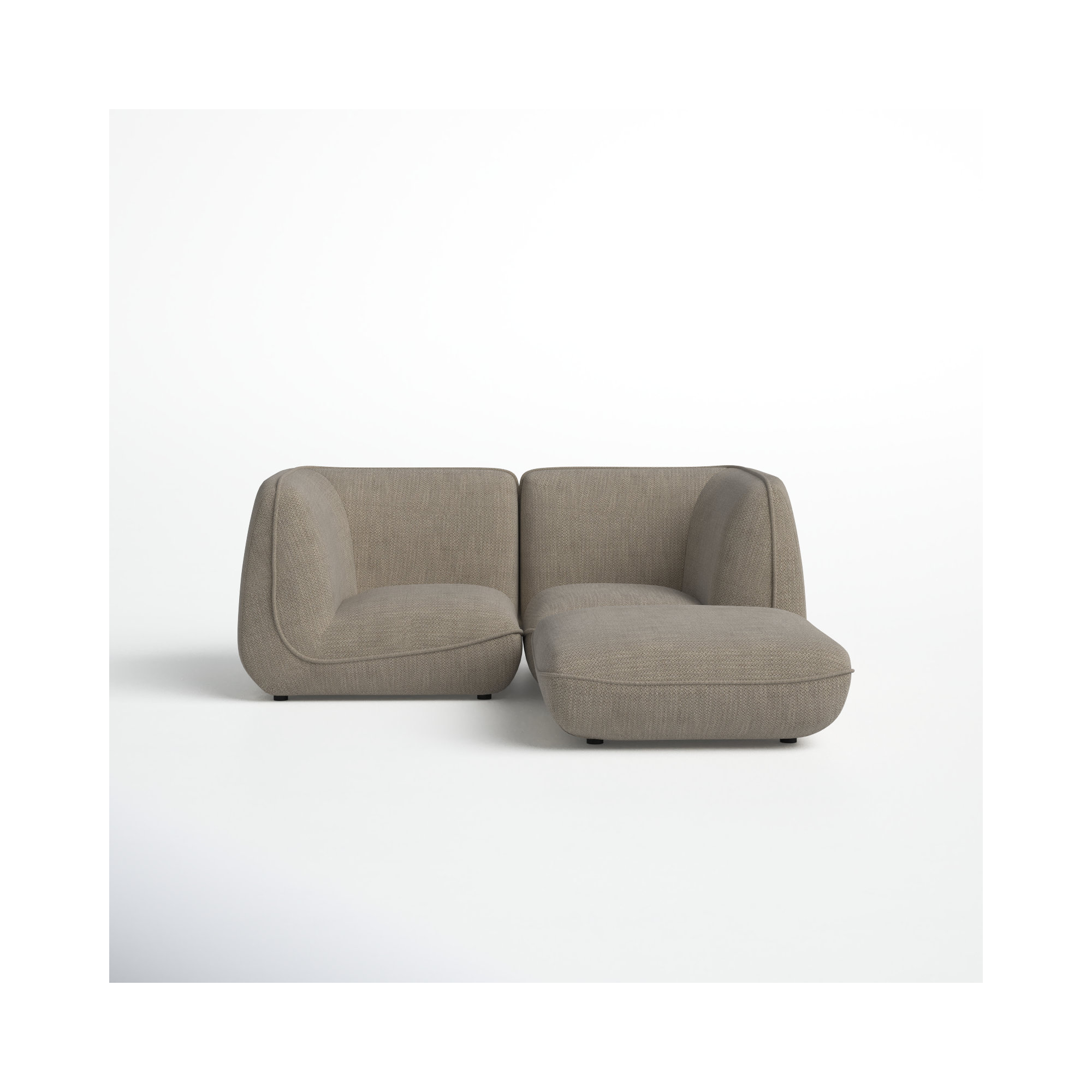 Douglass Modular Upholstered Reversible L-Sectional, Speckled Pumice Basketweave