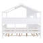 Wooden Full Size House Bed With Trundle, Modern Design For Kids With Storage Shlef, White-209671912-209671915