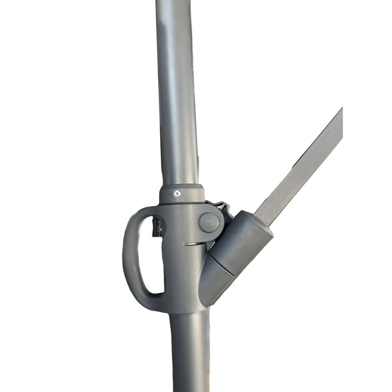 Parasol de patio décalé 10 pi - gris, pour se décolorer au soleil, conserve son apparence au fil du temps, structure grise solide, supporte une utilisation intensive à l'extérieur