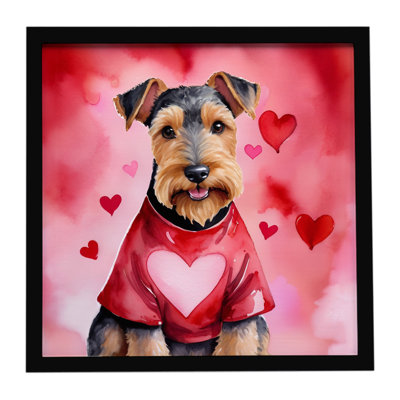 Welsh Terrier My Valentine Framed Metal Print