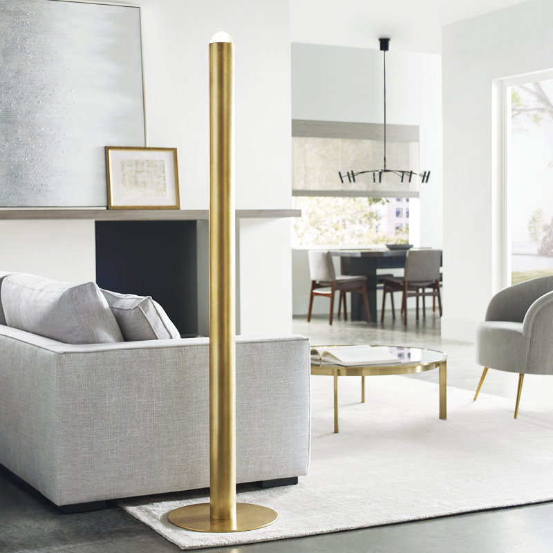 Ebell LED Floor Lamp, Natural Brass