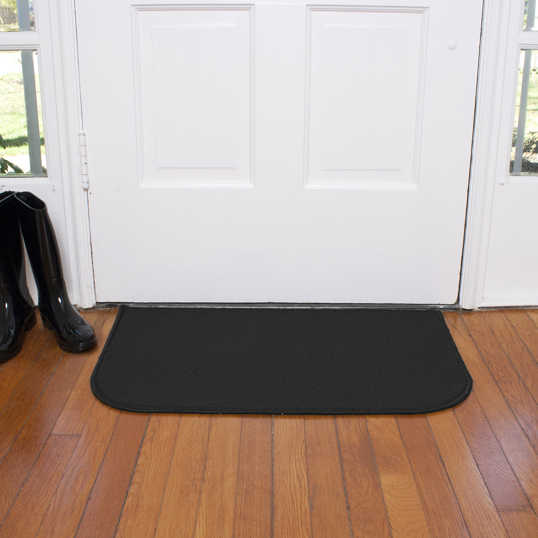 Caire 18 in. x 30 in. Non-Slip Indoor Door Mat The Twillery Co. Color: Black, Mat Size: 3' x 4