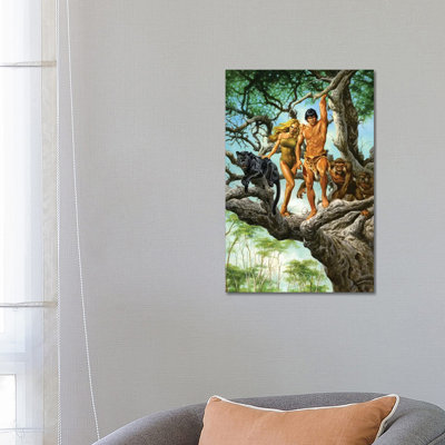 Tarzan And Jane by Joe Jusko - Wrapped Canvas Print