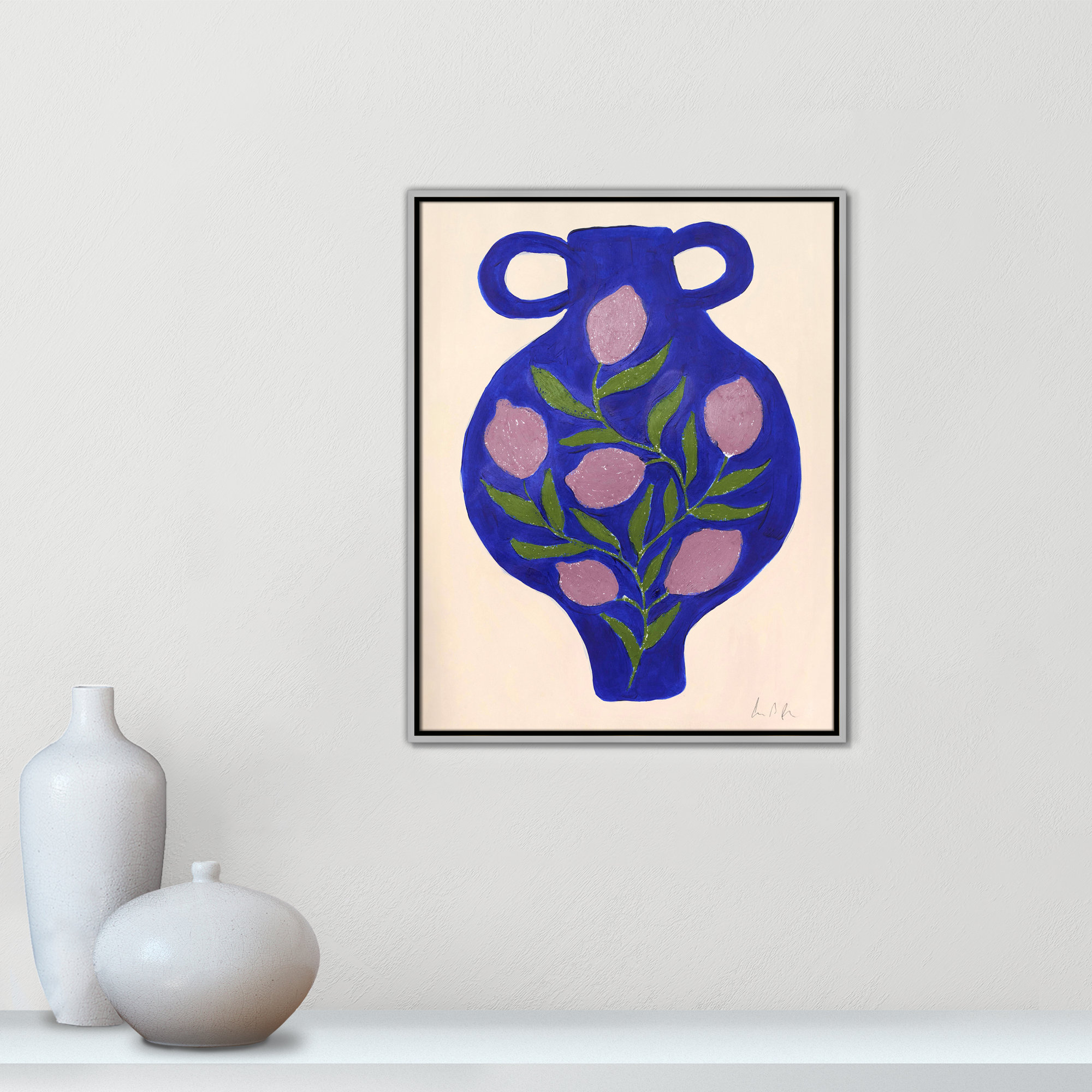 Vase No. 03 Print by Camilla Bergqvist, 29.5" H x 23.5" W, Silver