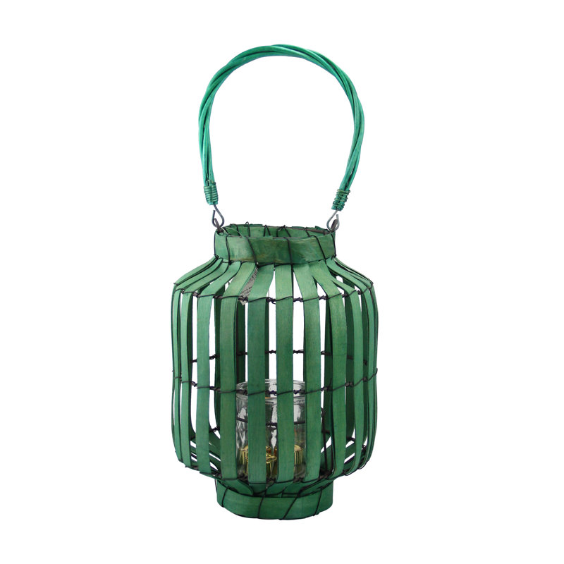 Tropicalia 20" Tropicalia Cabana Tiki Bar Votive Candle Holder Lantern, Green