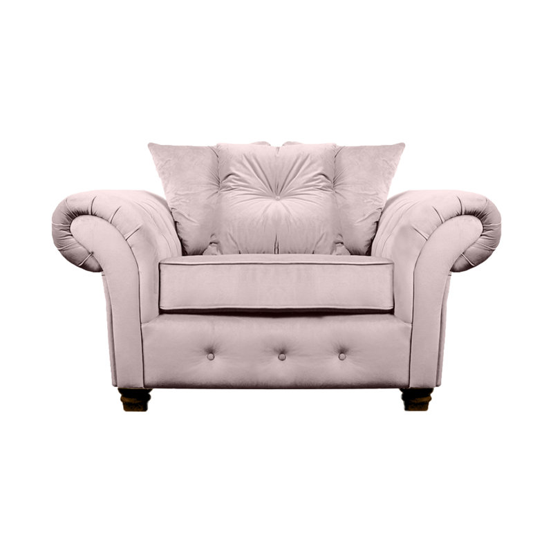 Lila 2 Seater Velvet Loveseat, Blush