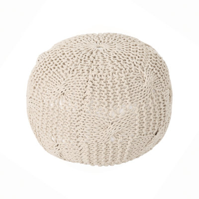 Bordeaux Knitted Cotton Round Pouf