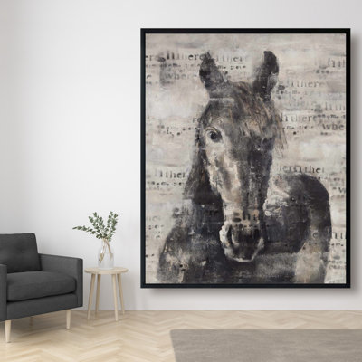 Abstract Horse With Typography Print On Canvas