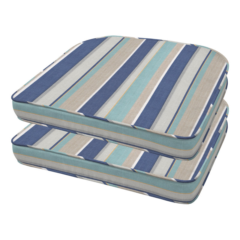 Coussin de salle à manger d'extérieur, Bleu port à rayures