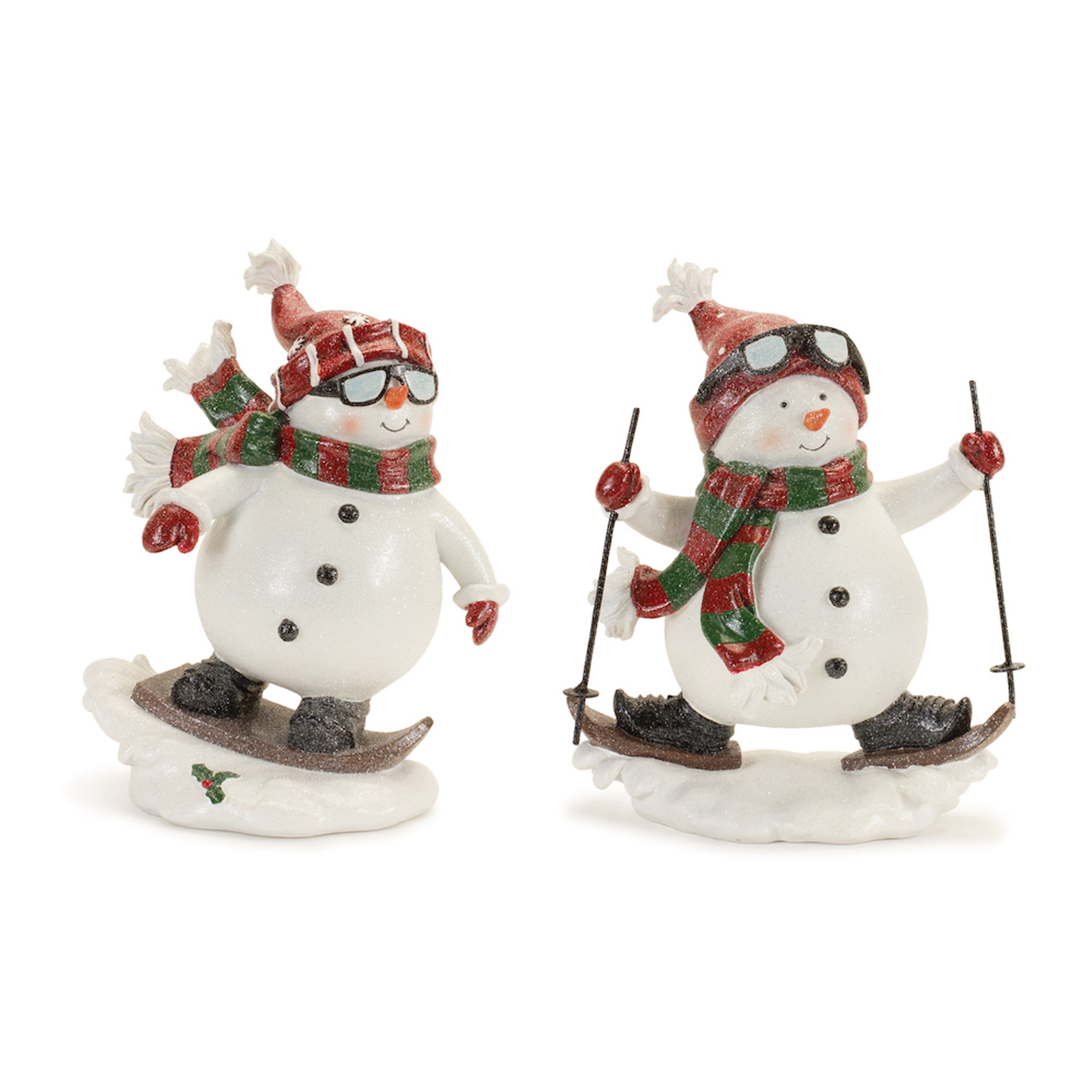 The Holiday Aisle® Winter Sport Snowman Figurine (Set of 6) | Wayfair