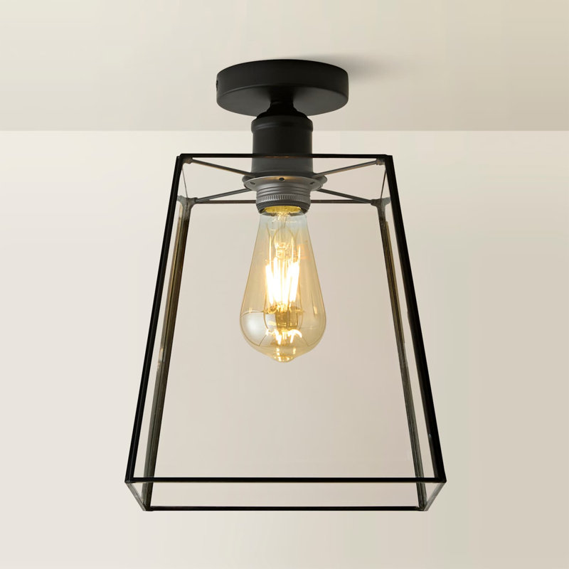 Glass Flush Mount, Matte Black