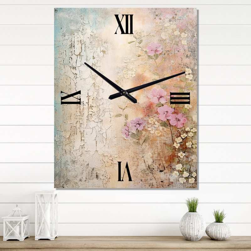 Dezmariah - Horloge murale moderne rose, Très grand