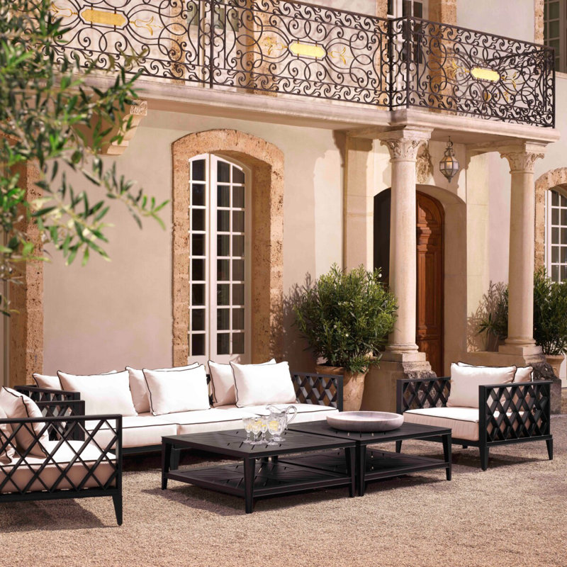 Bell Rive Outdoor Square Coffee Table, Black