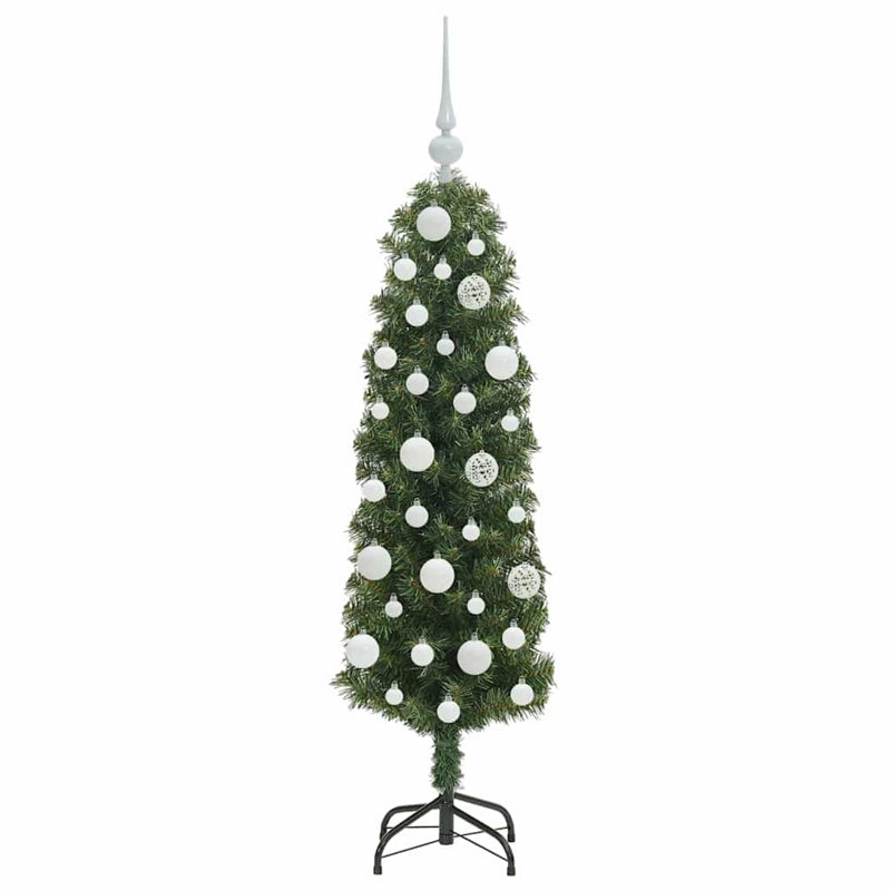 Artificial Christmas Tree with 150 LEDs with Stand, White, 3.94' H