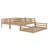 Twin Triple Rubber Wood Bunk Bed, With Ladders-1876916043
