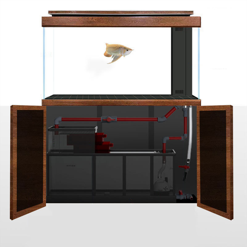 Réservoir d'aquarium rectangulaire simple brun simple et écologique