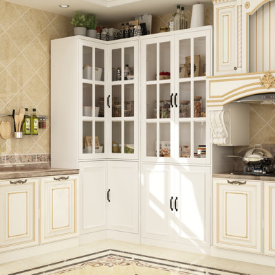 L-Sharped Corner Pantry Cabinet by Red Barrel Studio