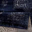 Tapis oriental bleu marine / ivoire-35272707