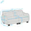 Sofa deux places avec coussin et accoudoirs-395057396