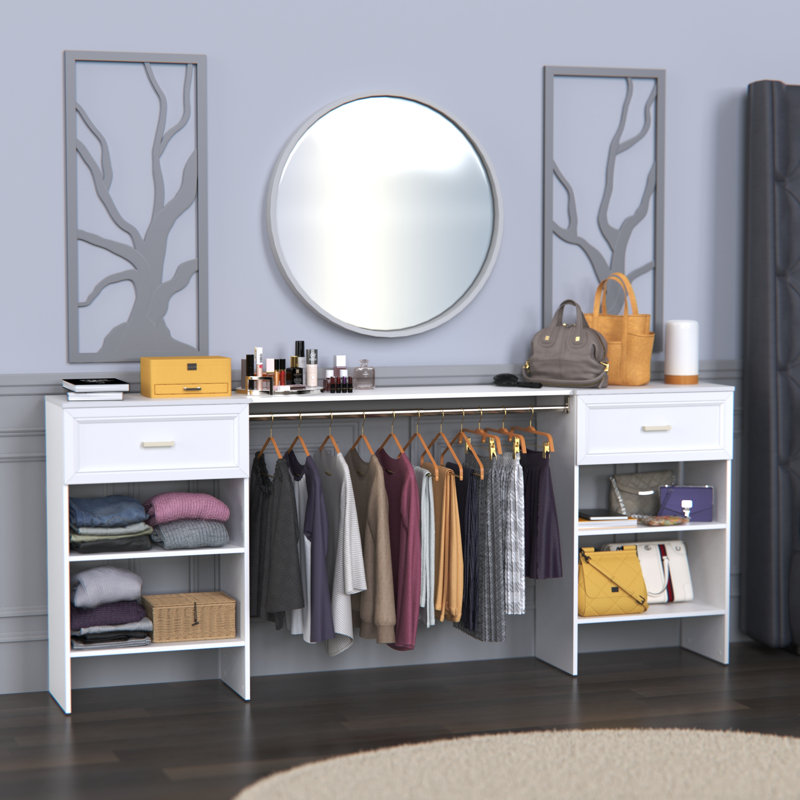 Suitesymphony Base Unit Set With Traditional Drawers, Top Shelf And Hang Rod, White