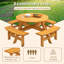 Table de salle à manger d'extérieur avec 4 bancs intégrés