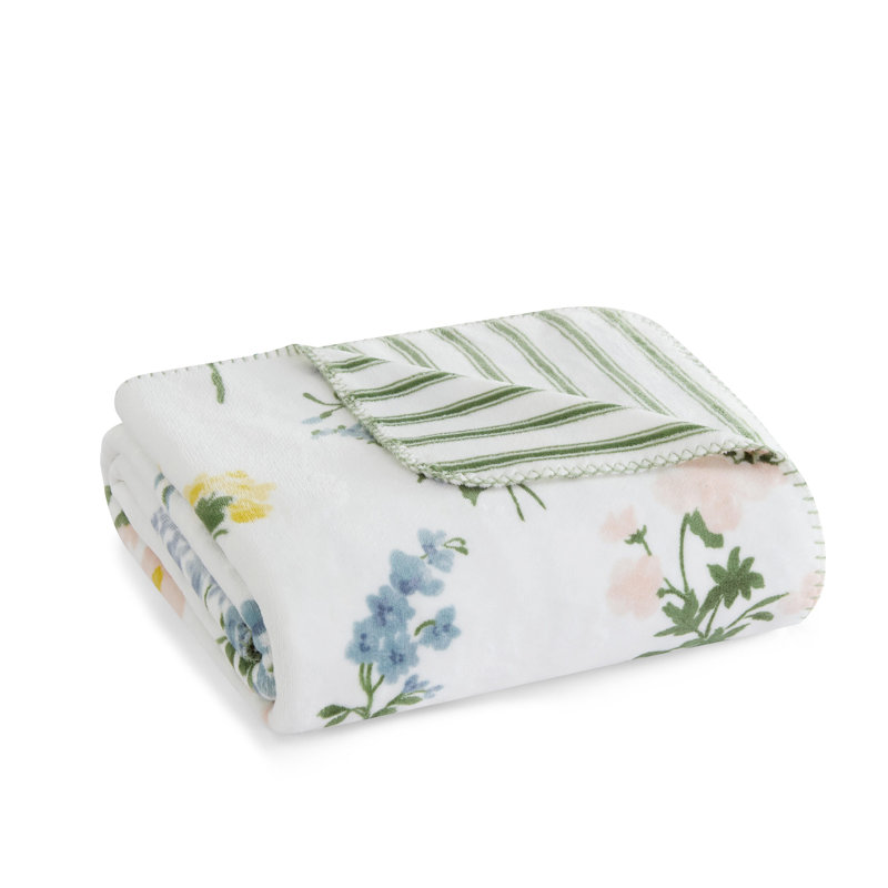Jeté en peluche réversible Martha Stewart, Joséphine floral