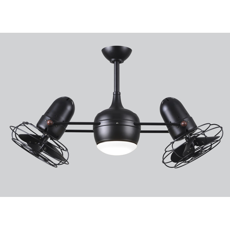 Dagny LED Downrod Ceiling Fan, Matte Black