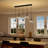 Concow 5-Light Matte Black Kitchen Island Pendant With Clear Globe Glass-367342400