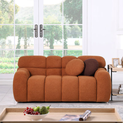 64.98 Length ,35.83" Deepth ,Human Body Structure For USA People, Marshmallow Sofa,Boucle Sofa ,2 Seater,BOUCLE