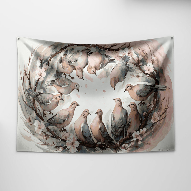 Tapisserie murale oiseaux qui rient, 26" x 36"