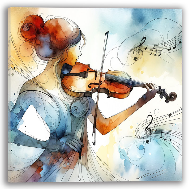«Melodic Expression Violinist» sur toile, H 12 po x l 12 po x P 1 po