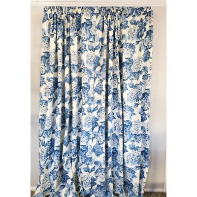 Hydrangea Cotton Blend Room Darkening Curtain Pair