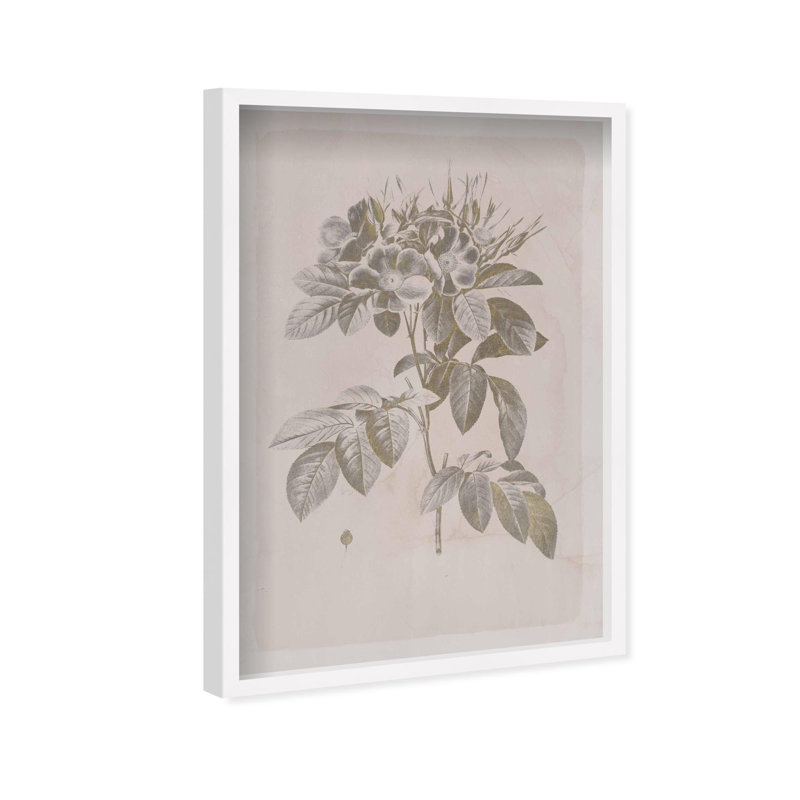 Oliver Gal Golden Bouquet  Floral and Botanical - Luxury Shadowbox Framed Wall Art, 31" H x 21" W, White
