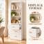 White 2-Piece Storage Set with Wall-Mounted Display Cabinet and 3-Drawer Cabinet