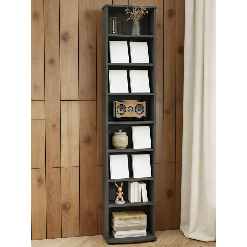 8-Tier Adjustable DVD & CD Storage Cabinet Tower, ‎Black