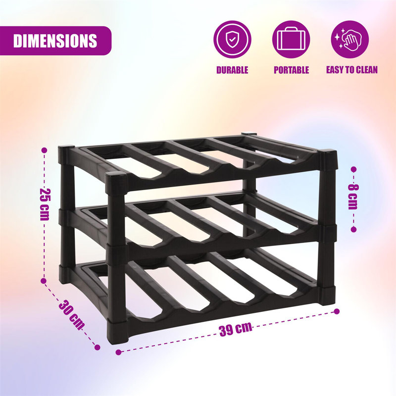 Tabletop Wine Bottle Rack Black