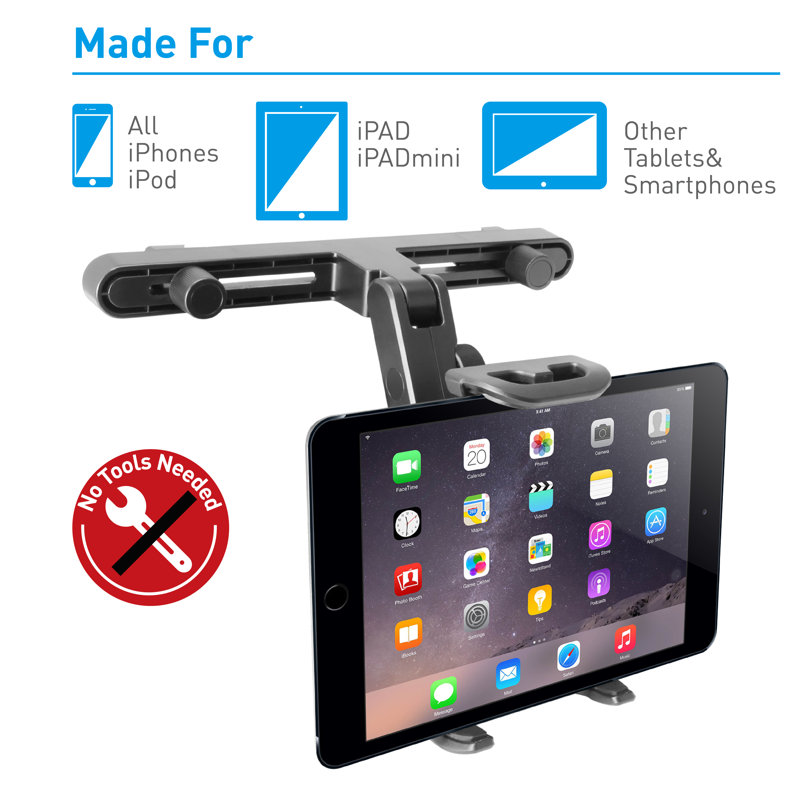 Système de fixation de siège d’auto ajustable pour tablette/iphone