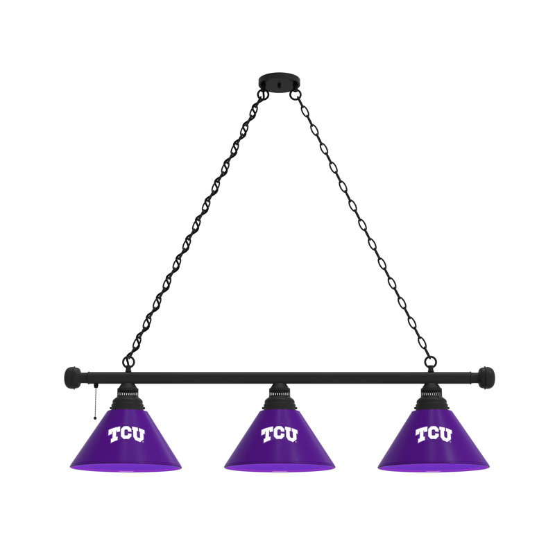 3 - Light Pool Table Lights Pendant, Black, TCU Horned Frogs