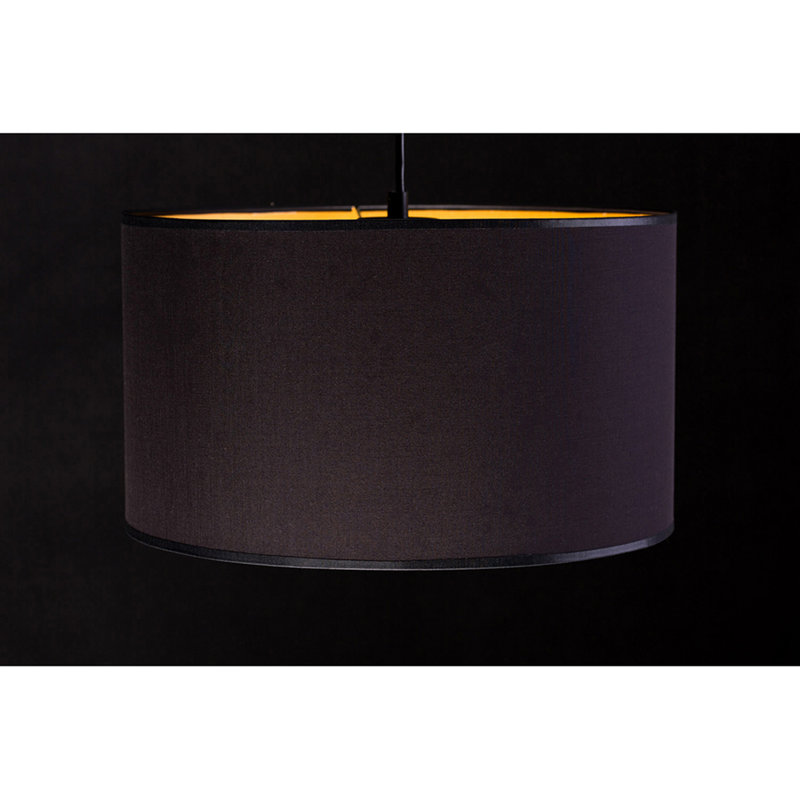 Pascua 1 - Light Black Drum Pendant, Gold