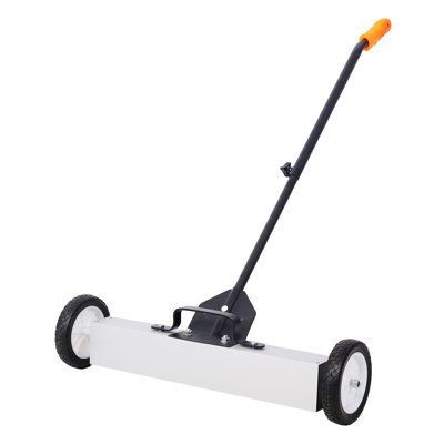24-Inch Rolling Magnetic Sweeper, Heavy Duty Push-Type Tool for Metal Debris Collection on Lawns and Job Sites