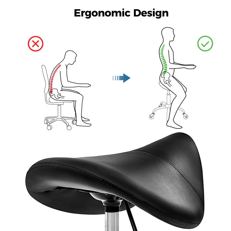 Nahas Adjustable Height Ergonomic Lab Stool Saddle Stool With Wheels, Swivel Adjustable Rolling Stool For Beauty Salon Spa Clinic Home And Office