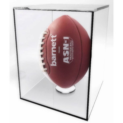 Vitrine de sport Fixturedisplays® en acrylique avec plateau relevable, colonne amovible, étui de collection Football 15143