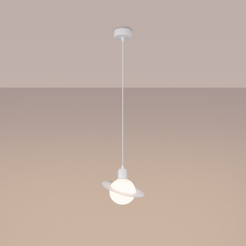 Berthina 1 - Light Stainless Steel Pendant, White