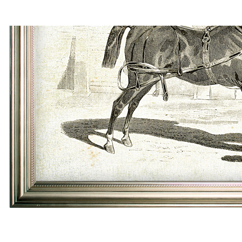 « équin sketch vii », impression, Cadre argenté, H 30 po x l 42 po x P 2 po, Pas de tapis