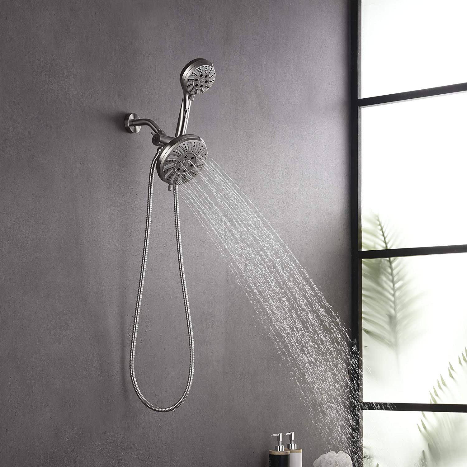 KISRAIS Massage/Jet Dual Shower Head 2.5 GPM GPM with SelfCleaning Wayfair